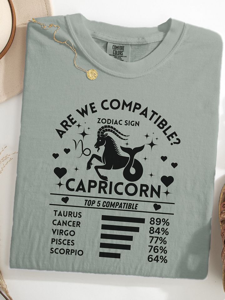 Capricorn Zodiac Sign Romantic Compatibility T-Shirt - Light Comfort Colors 1717 product image (72)