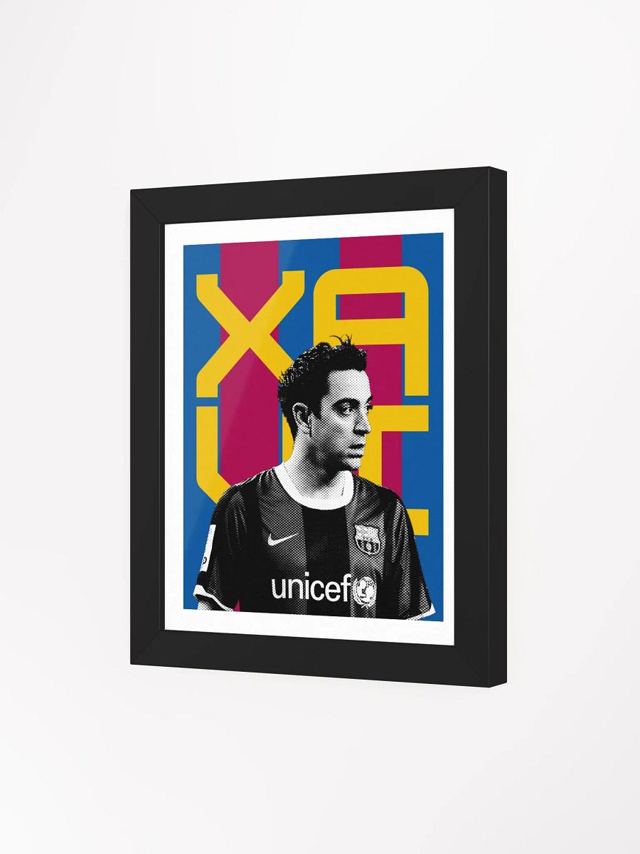 Xavi Hernández BW Barcelona Name Art Framed Print product image (3)