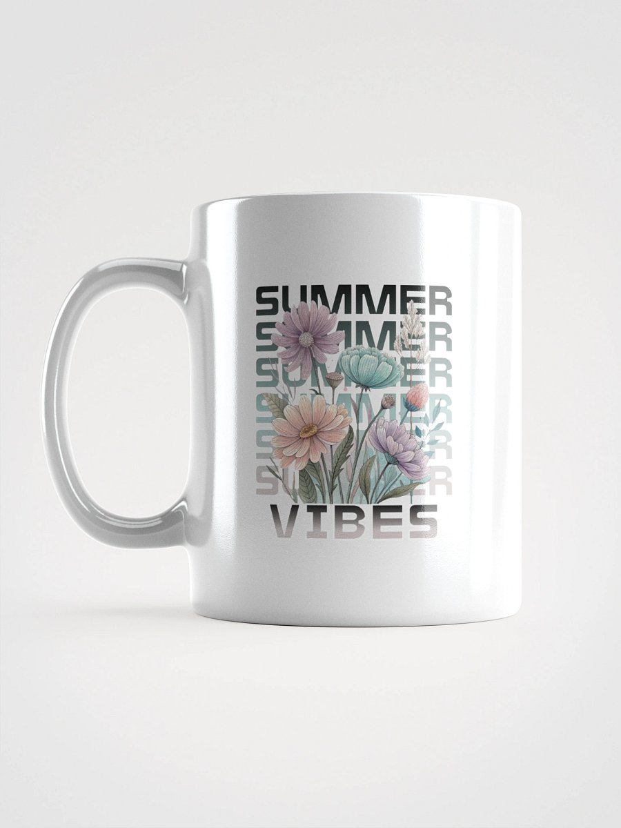 Summer Vibes Boho Flowers Blooms White Glossy Mug product image (11)
