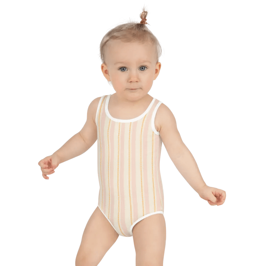 Pink Orange Tapestry Kids Swimsuit product image (3)
