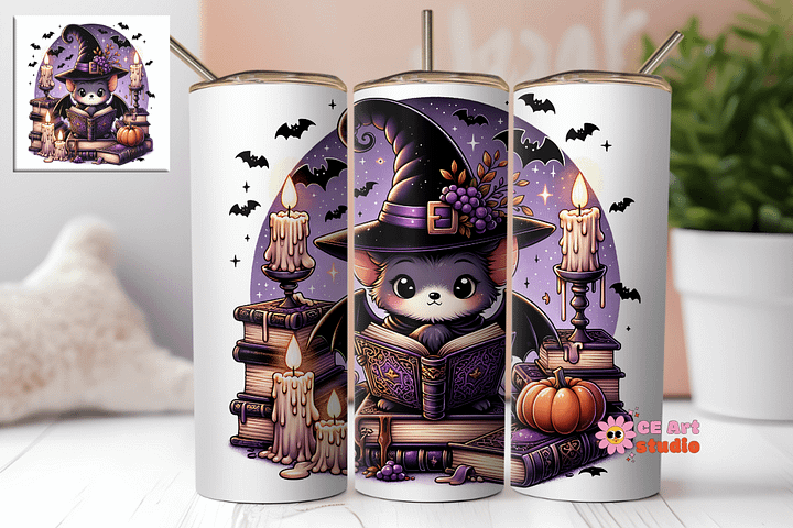 Halloween Book Club Tumbler Wrap PNG product image (1)