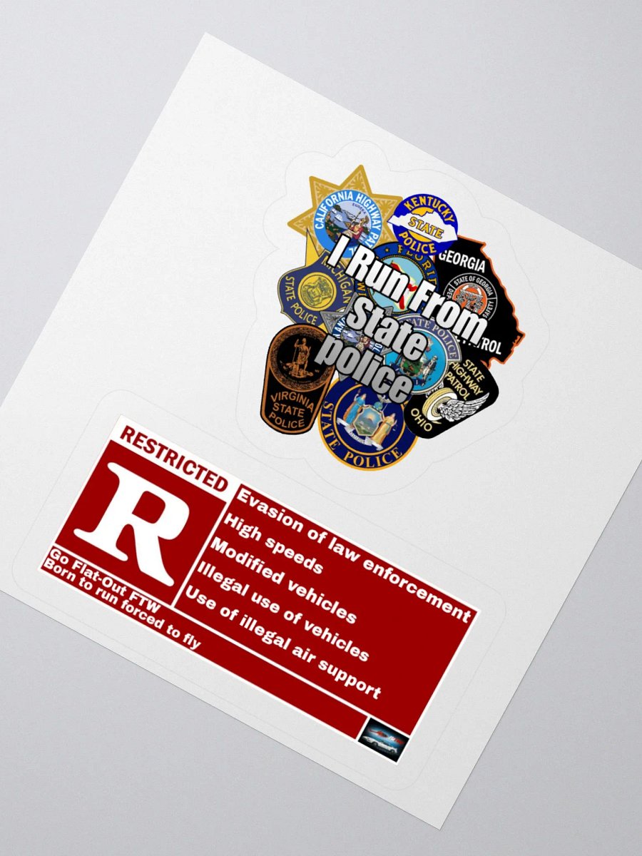 I RUN FROM STATE POLICE Sticker product image (3)