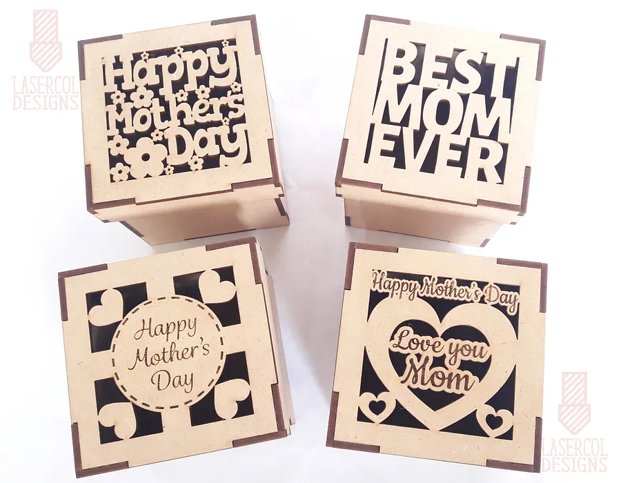 Mother's Day Gift Box (4 Styles) - Laser Cut Files product image (2)