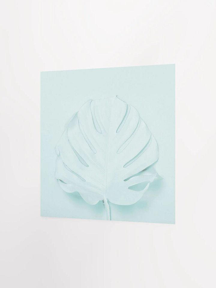 Light Blue Monstera Leaf Modern Art Print product image (8)