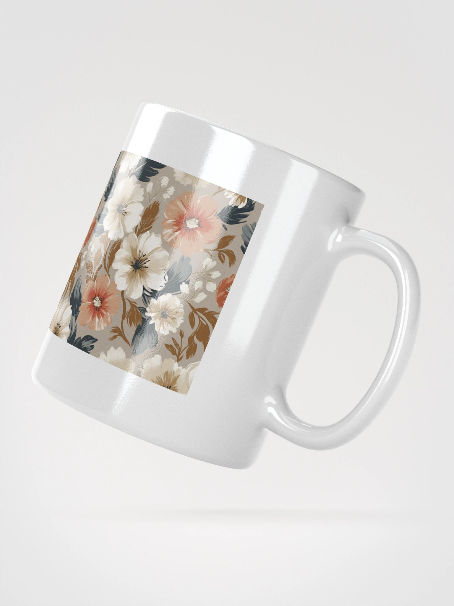 Floral Harmony White Glossy Mug product image (6)