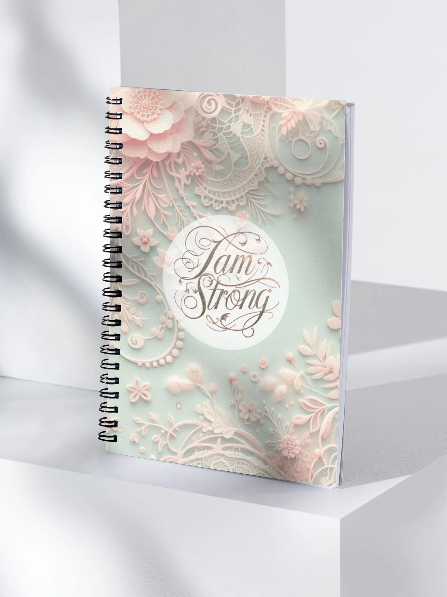 Spiral Notebook w. Inspirational / motivational quote - I Am Strong product image (1)