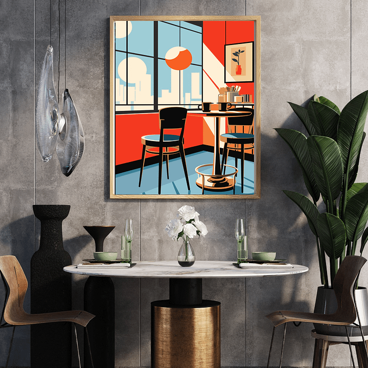 Retro Cafe Corner Downloadable Poster product image (1)