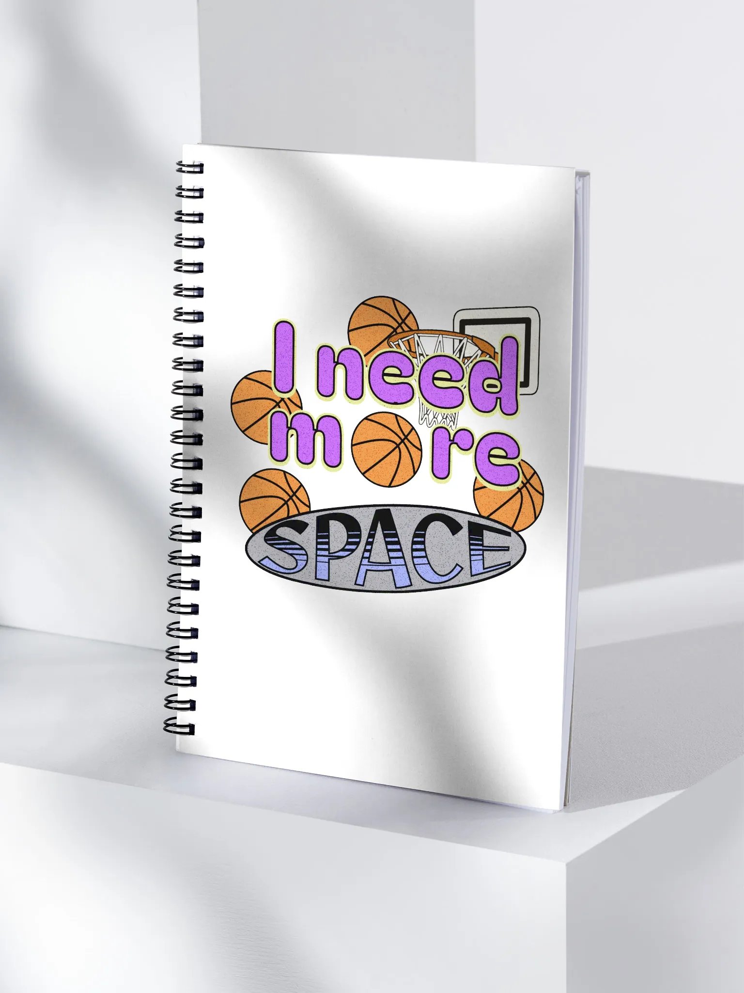 I Need More Space Basketball Cosmic Hoops Spiral Notebook product image (1)