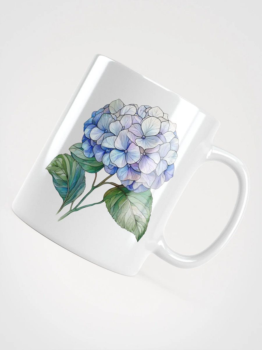Stained Glass Hydrangea White Glossy Mug product image (10)