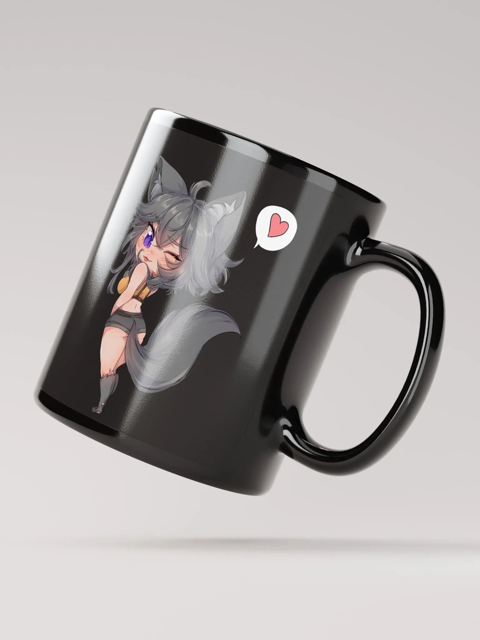 WolfcatRisi Chibi Glossy Mug (Black) product image (4)