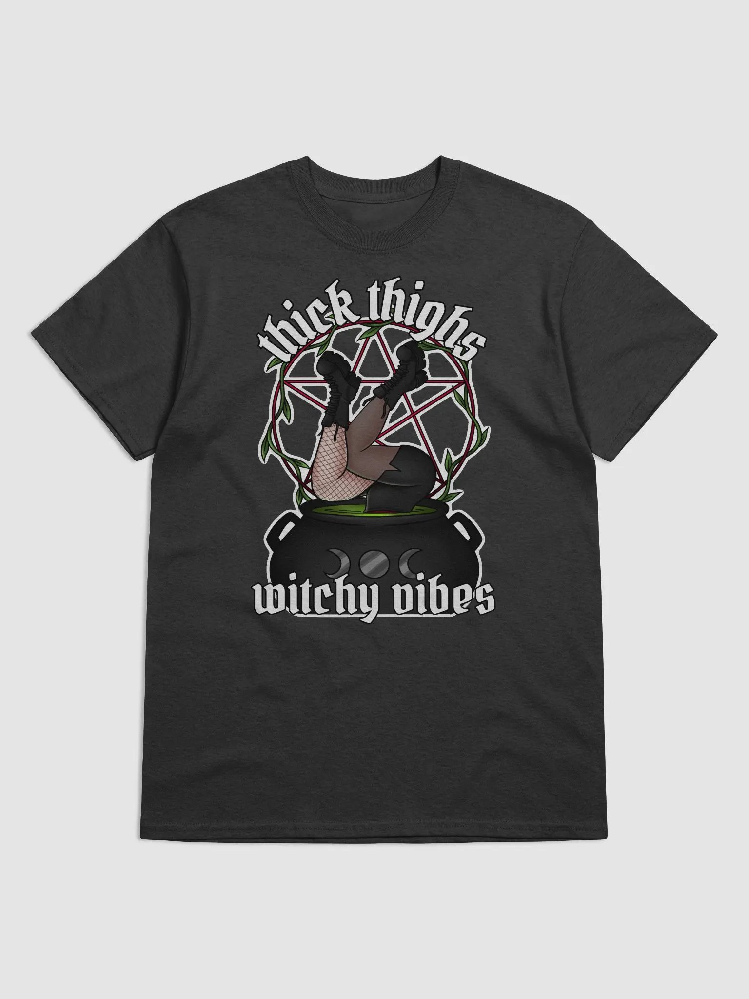 Thick Thighs Witchy Vibes Cotton Tee product image (1)