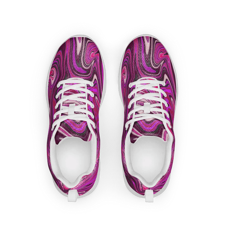 Women's Athletic Shoes - Pink and Purple Digital Fluid Art product image (2)