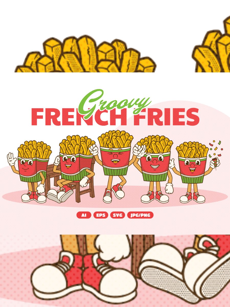 Retro French Fries Groovy Illustration product image (1)