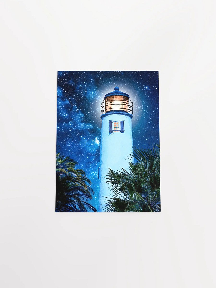 St. George Island Lighthouse by Night – Florida Matte Poster product image (33)