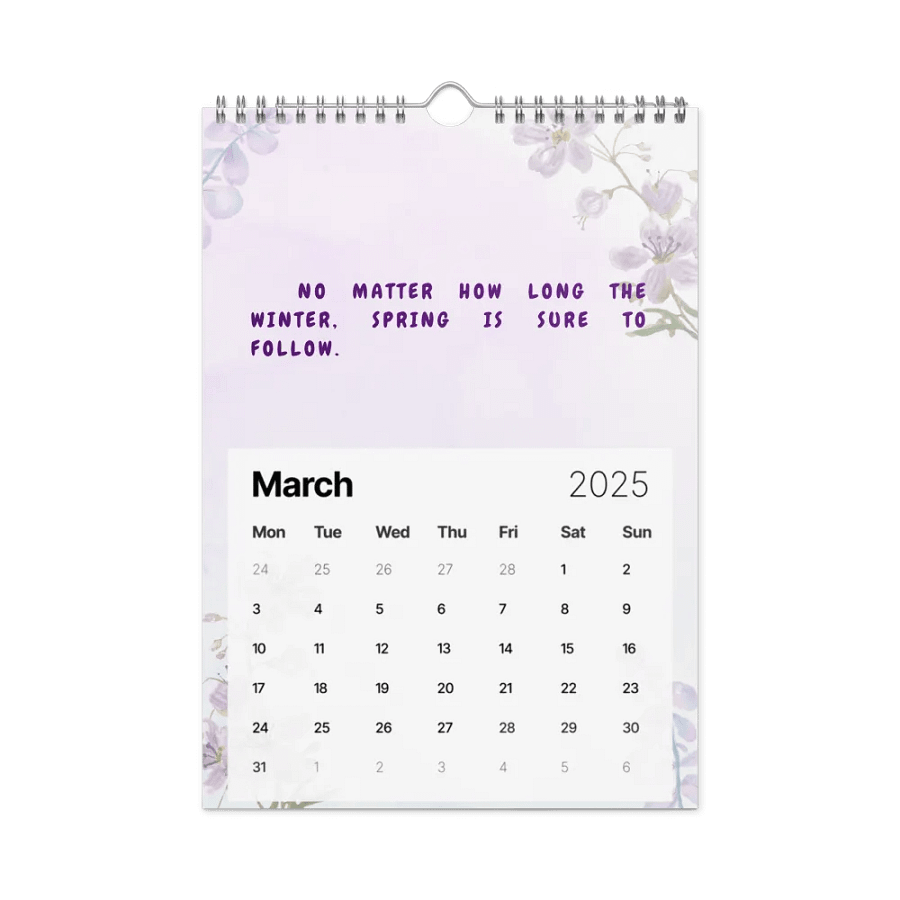 FLORAL INSPIRATIONAL QUOTES WALL CALENDAR 2025 product image (9)