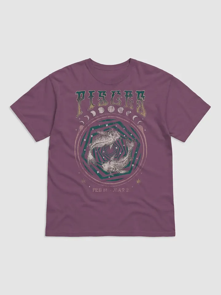 Pisces Zodiac Sign Tee | Art Nouveau-Style Grunge Streetwear T-Shirt for February 19 to March 20 Birth Months product image (2)