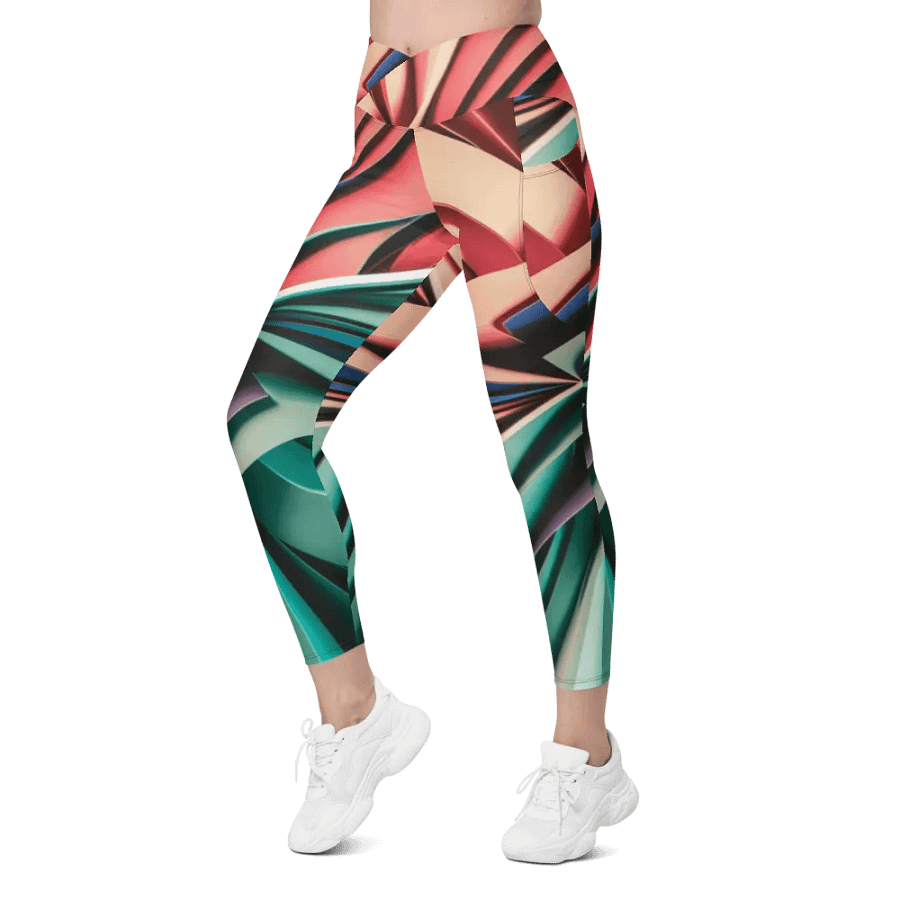 Abstract Geometric Women's Crossover Leggings in Vibrant Colors (2XS-6XL) product image (10)