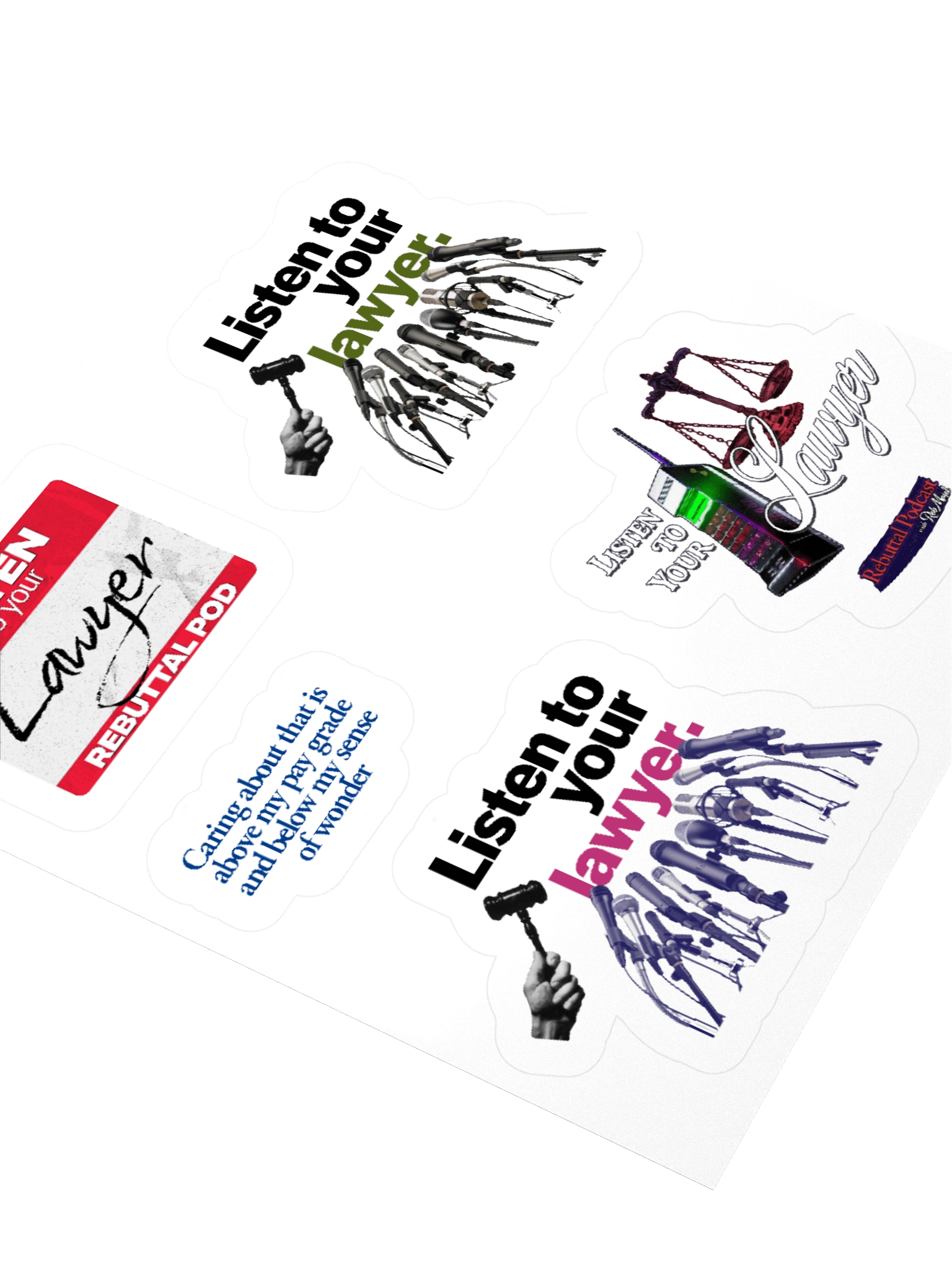 Listen To Your Lawyer Kiss Cut Stickers product image (9)