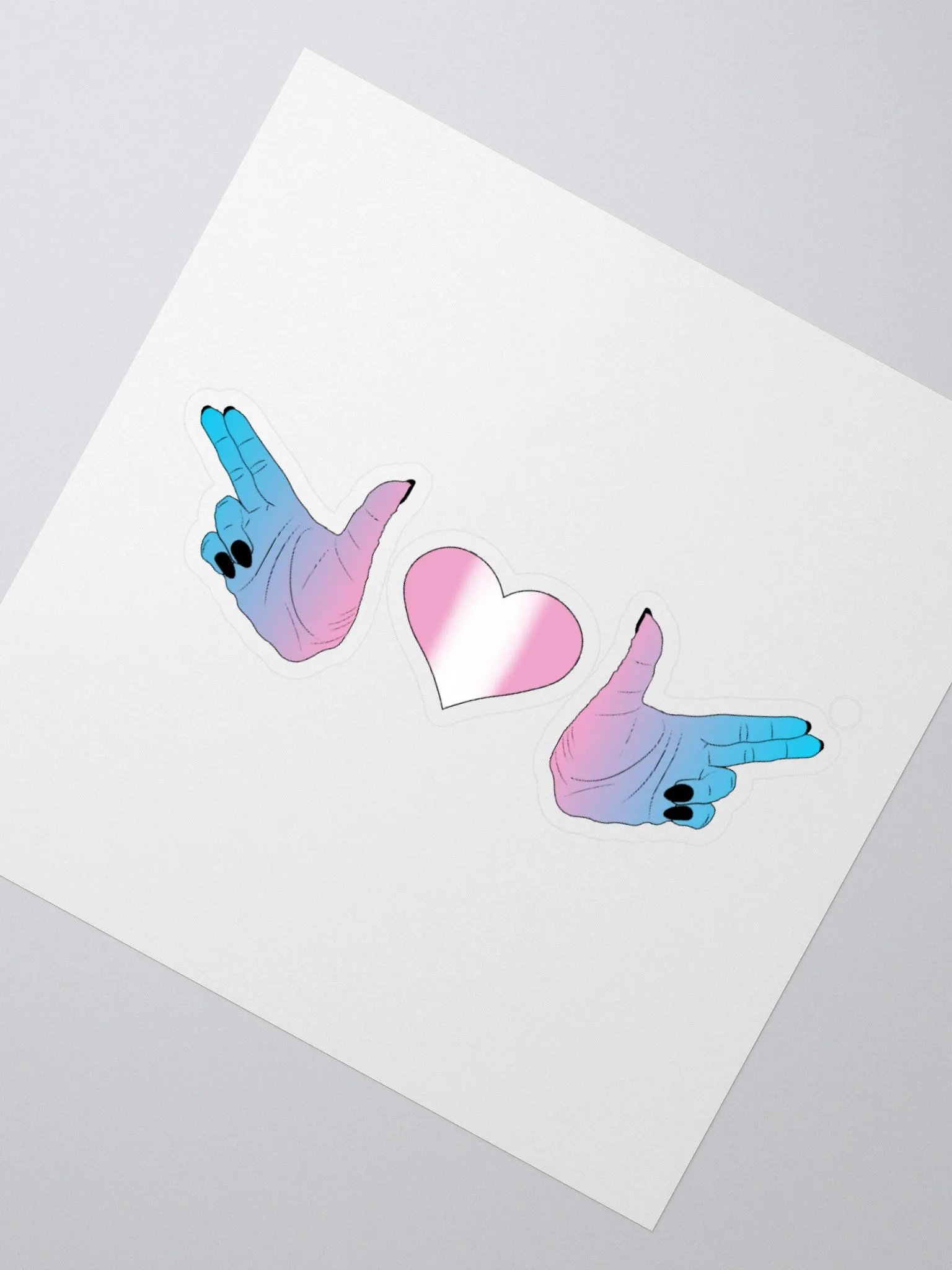 Finger Guns (trans flag) Sticker product image (5)