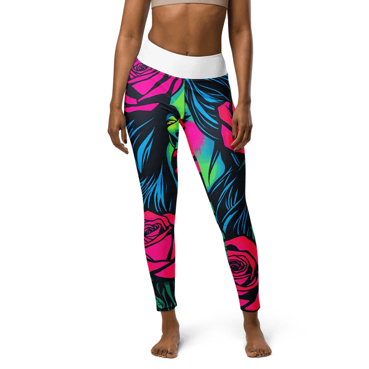 Neon Rose Street Art Yoga Leggings product image (1)