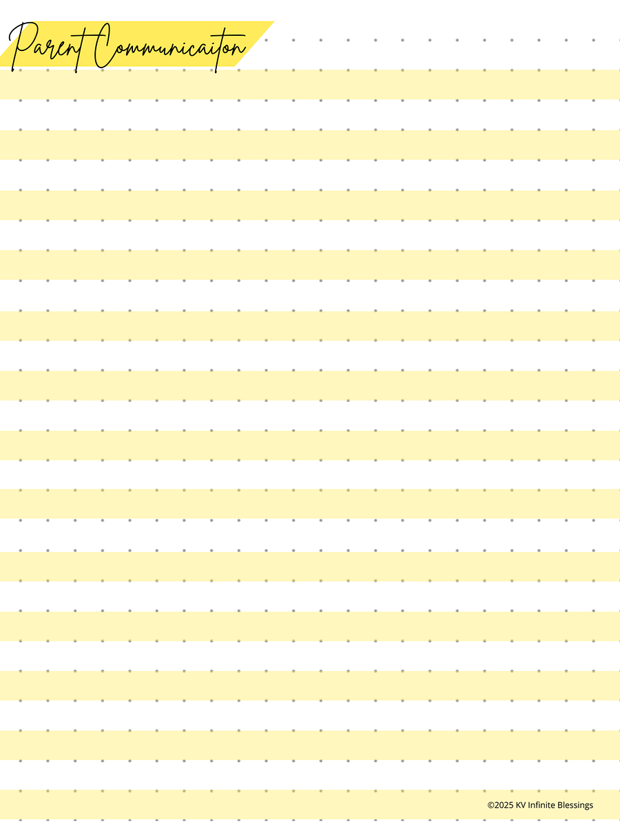 Parent Communication & Contact Log | Digital & Printable Bullet Journal Layout product image (4)