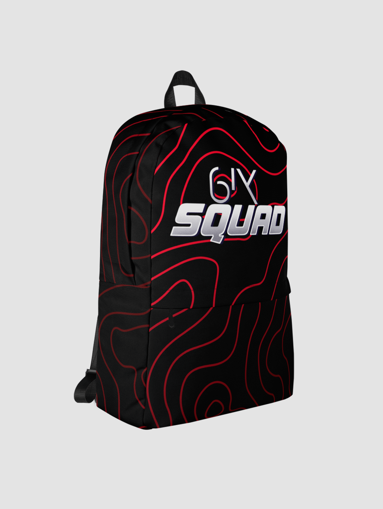 6ix Squad Backpack - Black & Red Topography product image (2)