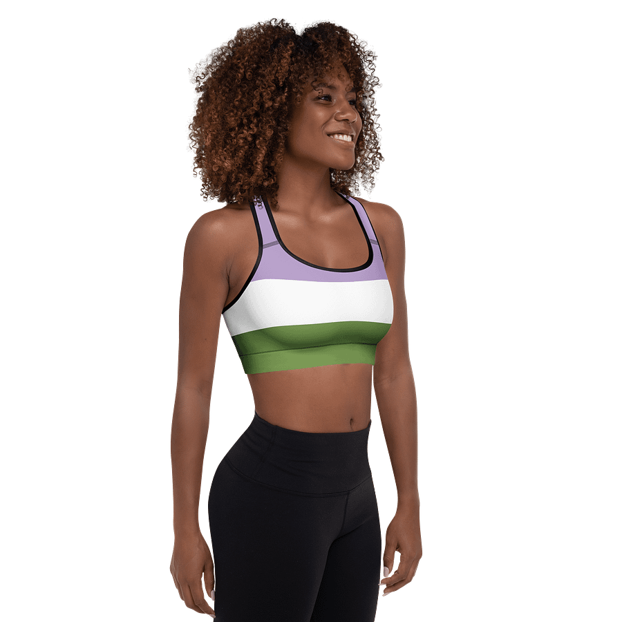 Genderqueer Pride Flag Padded Sports Bra product image (6)