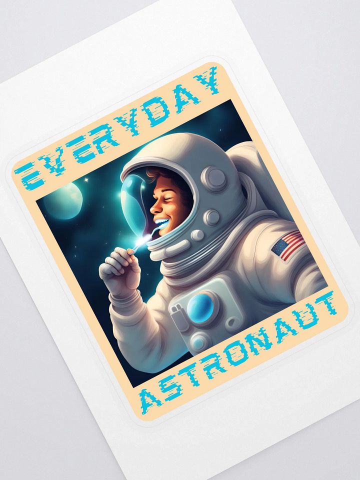 Everyday Astronaut Brushing Teeth Sticker product image (1)