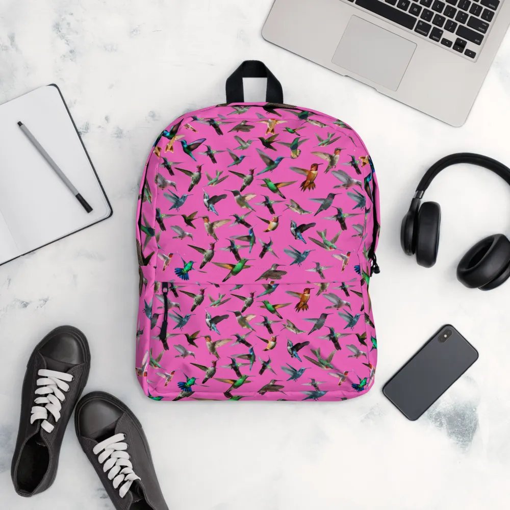 humming bird print backpack pink Backpack for young girls product image (12)