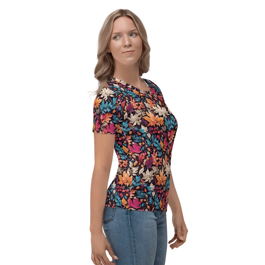 Leaf Pattern All Over Print T-shirt product image (4)