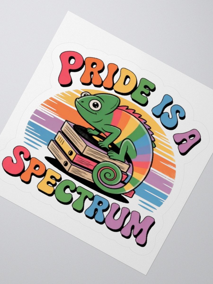 Pride is a Spectrum Sticker - Rainbow Chameleon on Books Design product image (4)