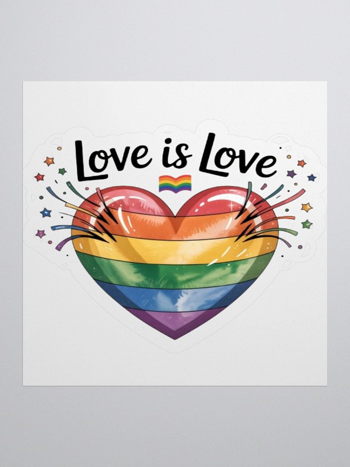 Exclusive "Love is Love" Rainbow Heart Sticker by TDS Music - Celebrate Pride product image (3)