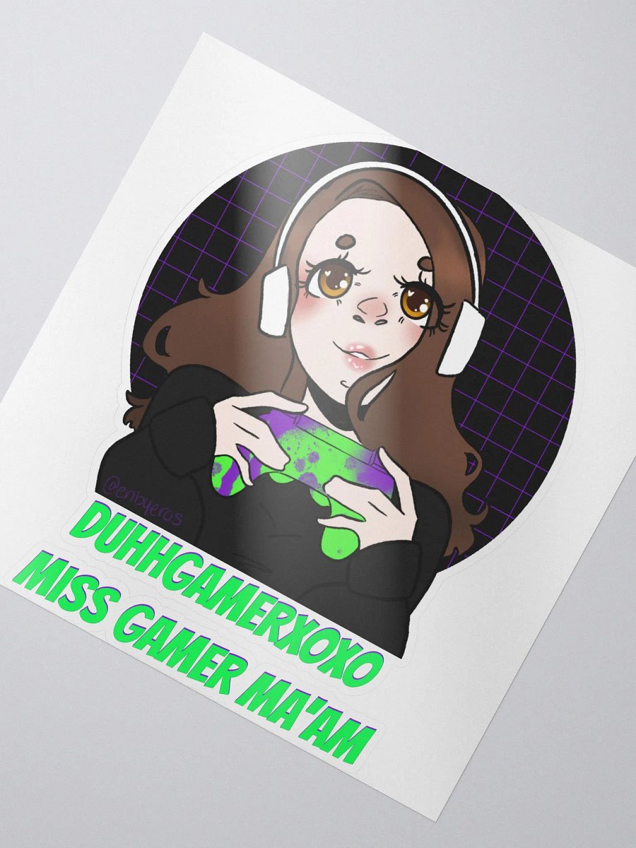 DuhhGamerXOXO/Miss Gamer Ma'am Sticker - Green Text product image (2)