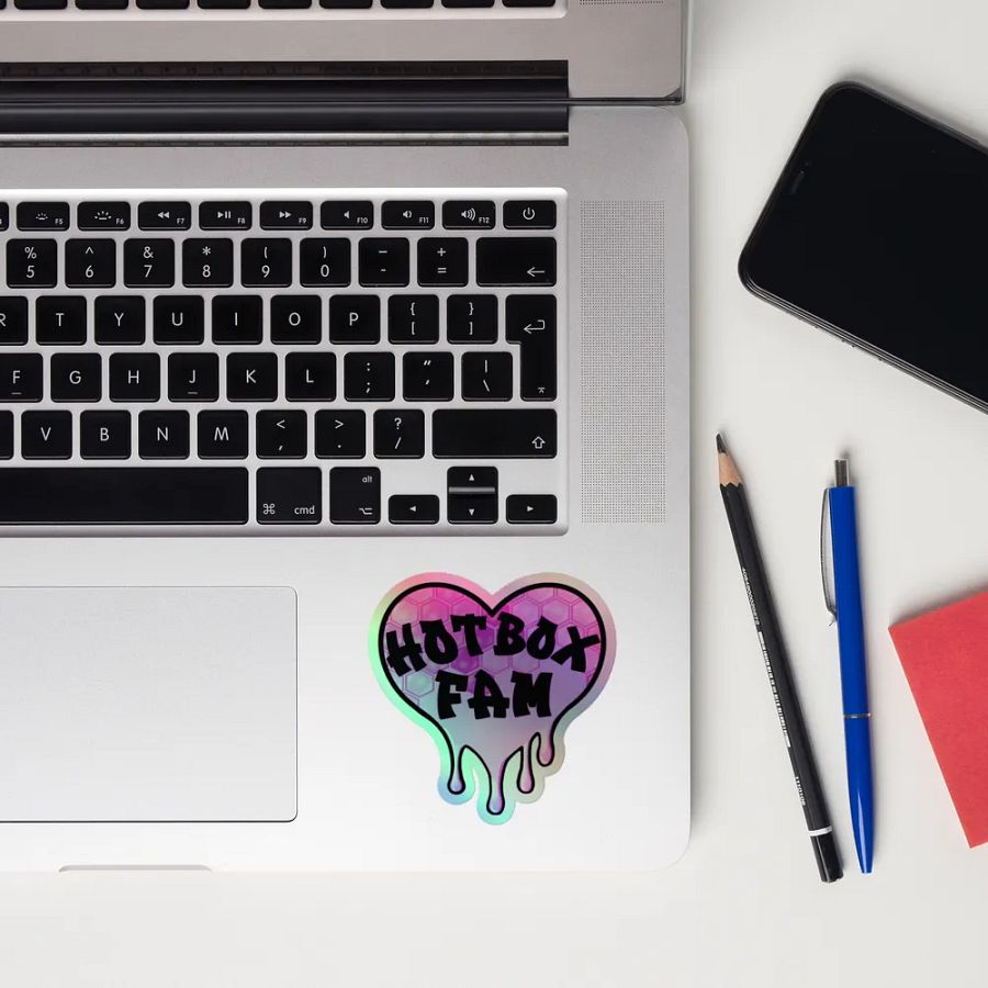 HOT BOX FAM PINK HONEY COMB LOGO STICKER product image (12)