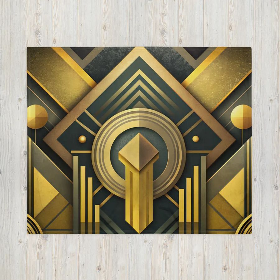 Elegant Geometric Gold Throw Blanket product image (5)
