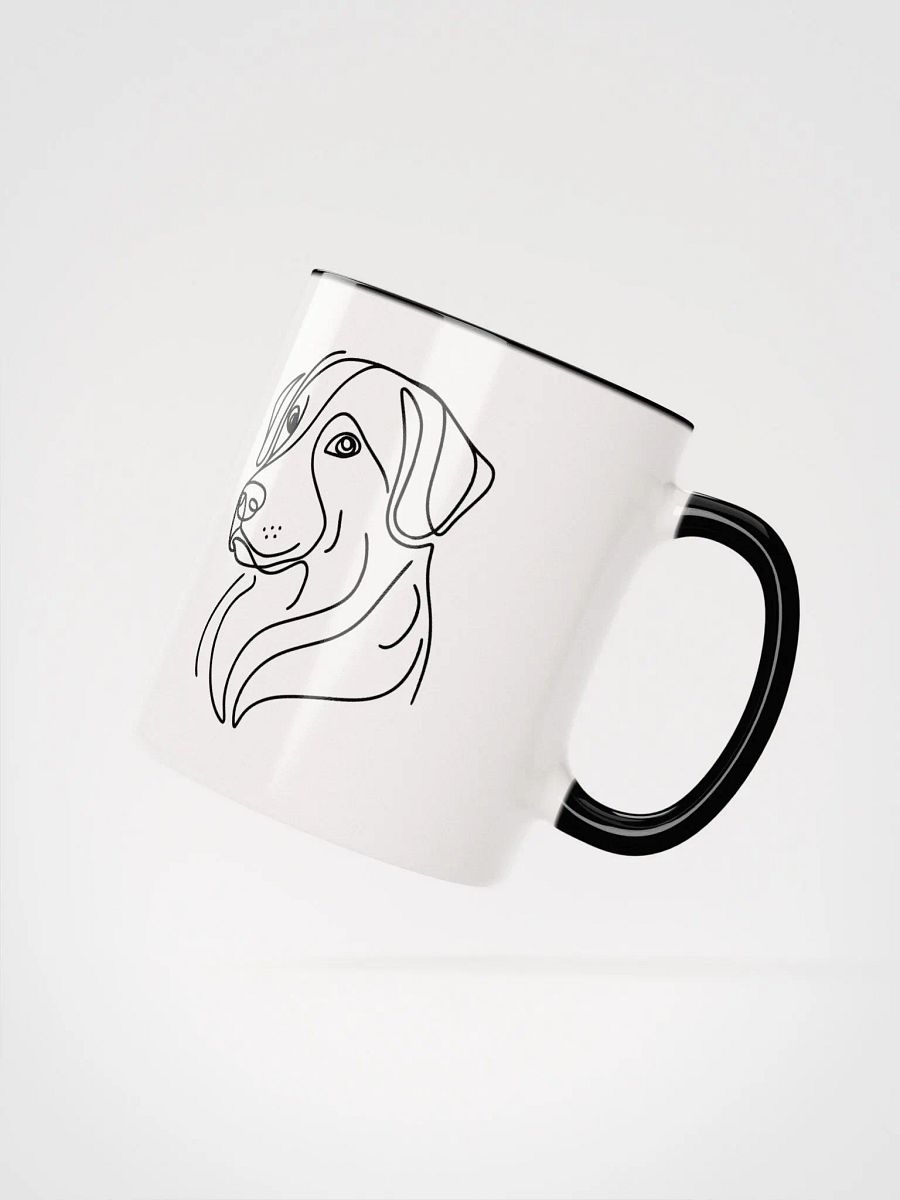 Elegant Dog Line Drawing Mug - Ceramic Mug with Color Inside product image (2)