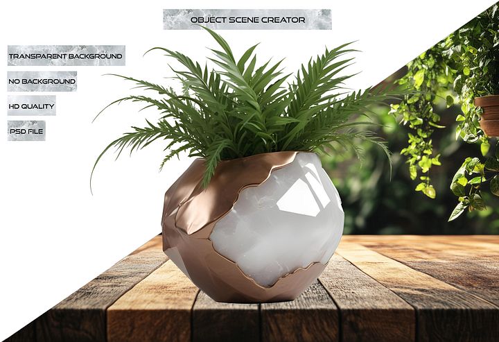 Organic Glamour – Luxury Quartz and Copper Vase PNG product image (2)