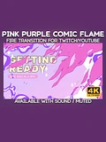 Pink Purple Comic Fire Video Transition - Comic Fire Transition for Twitch Stream and YouTube Video product image (1)