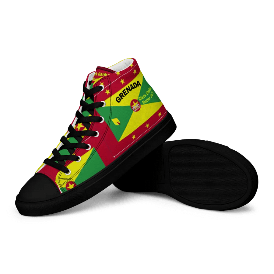 Grenada Flag Inspired Women's High Top Canvas Shoes product image (12)