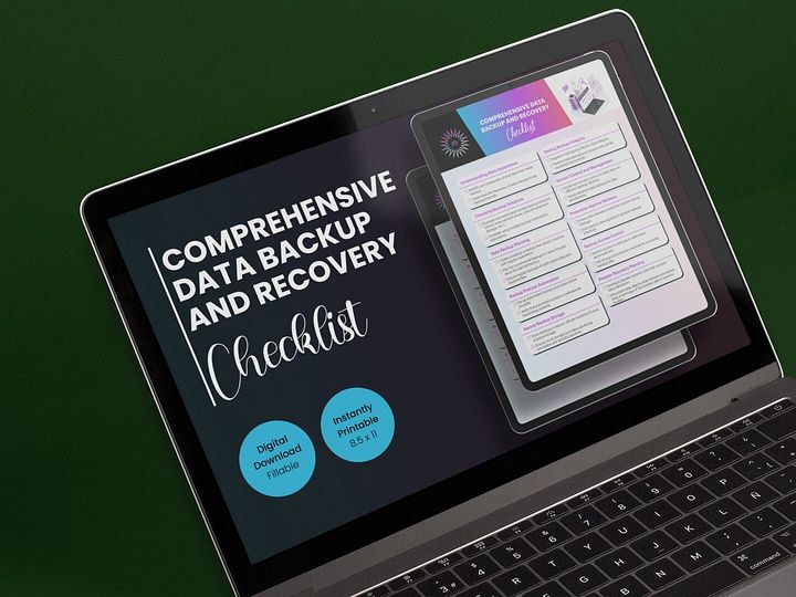 Data Backup and Recovery Checklist Digital PDF Download Instantly Printable Fillable product image (2)