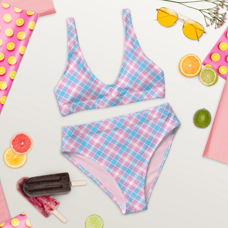 Baby Blue, Pink, and White Plaid Bikini product image (9)