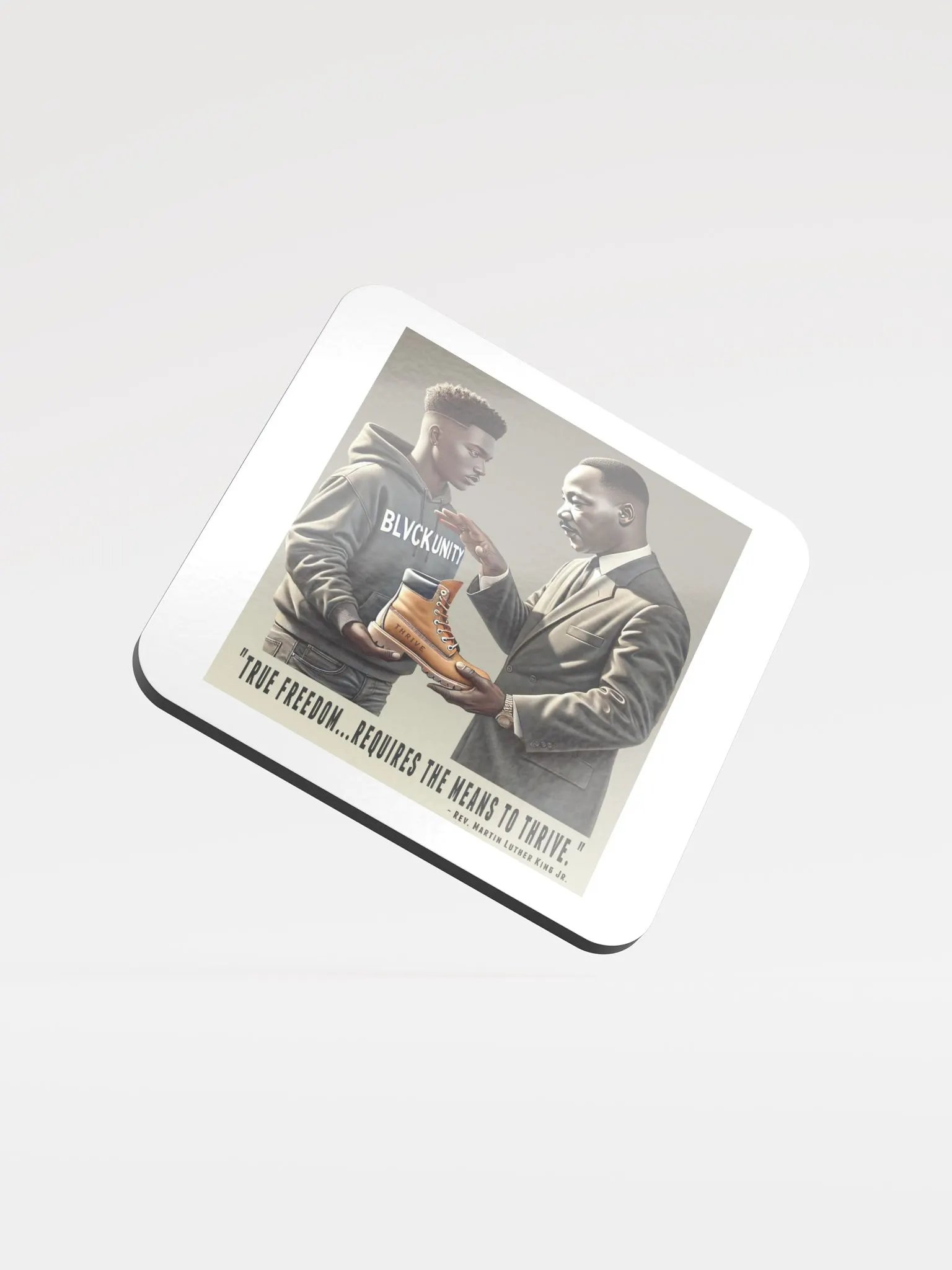BLVCKUNITY. "True Freedom" Cork Coasters – Protect Your Surface, Inspire Your Space product image (1)