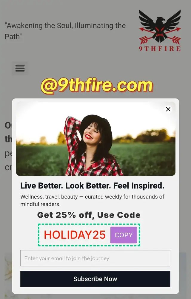 www.9thfire.com  get your 25% discount for holiday 
