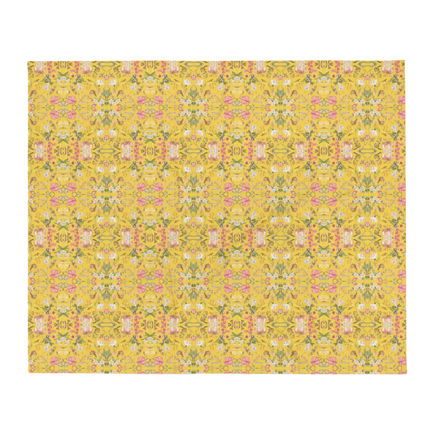 Exotic Blooming Floral Butterfly Yellow Throw Blanket product image (3)