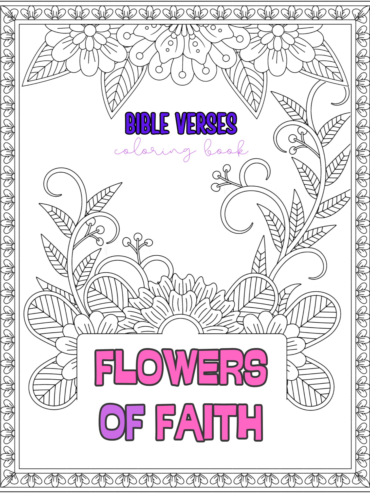 Flowers of Faith Bible Verse Coloring Book product image (1)