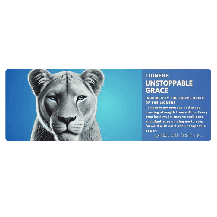 "Unstoppable Grace" Lioness Yoga Mat – A Tribute to Fierce Feminine Power. Blue product image (2)