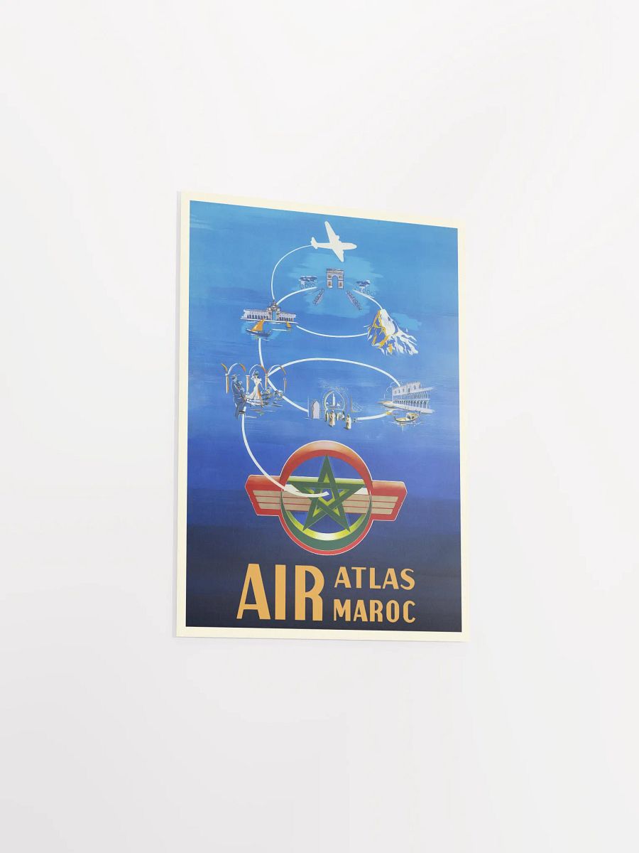 Morocco, Air Atlas/Air Maroc, 1954 — retro travel poster, vintage travel print product image (9)