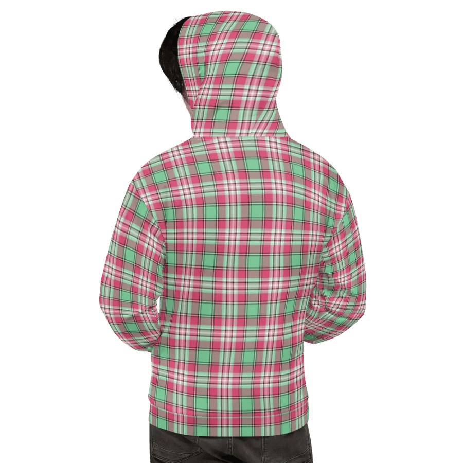 Mint Green and Pink Plaid Hoodie product image (9)