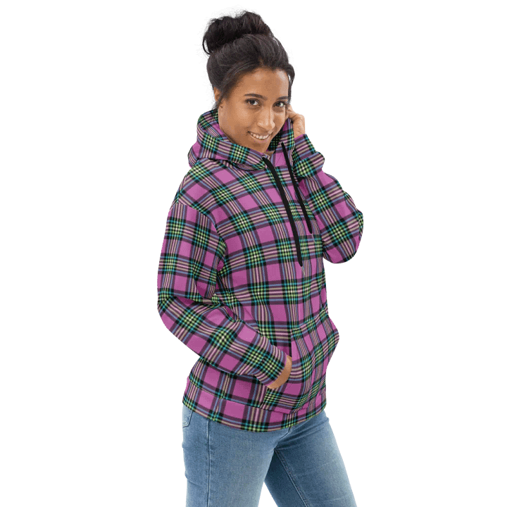 Purple Orchid and Turquoise Plaid Hoodie product image (1)