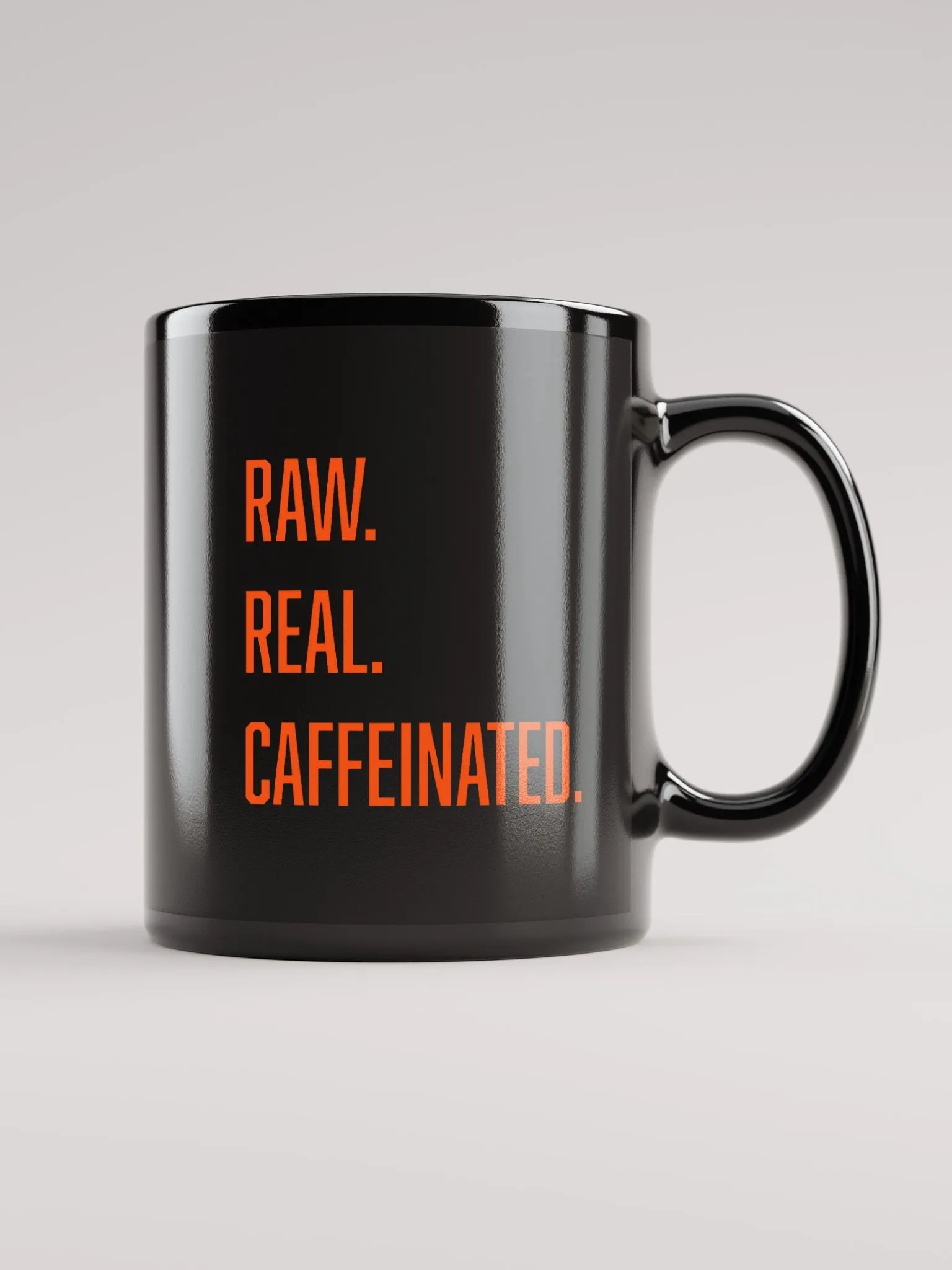 RAW. REAL. CAFFEINATED. COFFEE MUG product image (1)